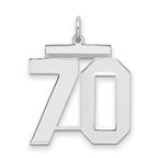 Number 70 Charm in Sterling Silver, 24mm - Sophia Jewelers