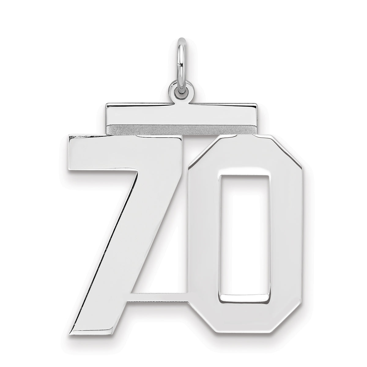 Number 70 Charm in Sterling Silver, 24mm - Sophia Jewelers