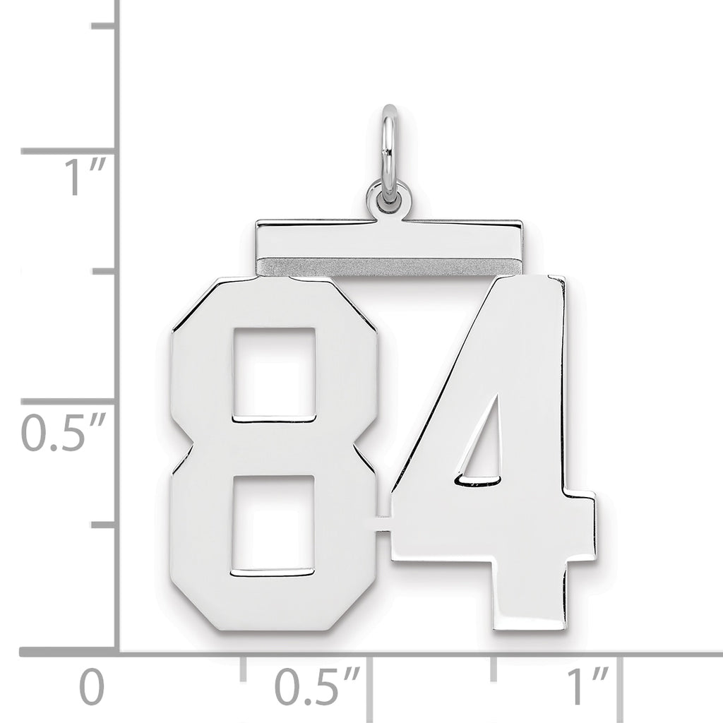 Number 84 Charm in Sterling Silver, 24mm - Sophia Jewelers