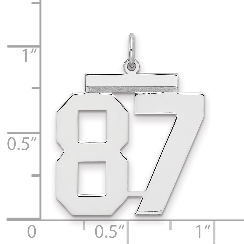 Number 87 Charm in Sterling Silver, 24mm - Sophia Jewelers