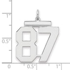 Number 87 Charm in Sterling Silver, 24mm - Sophia Jewelers