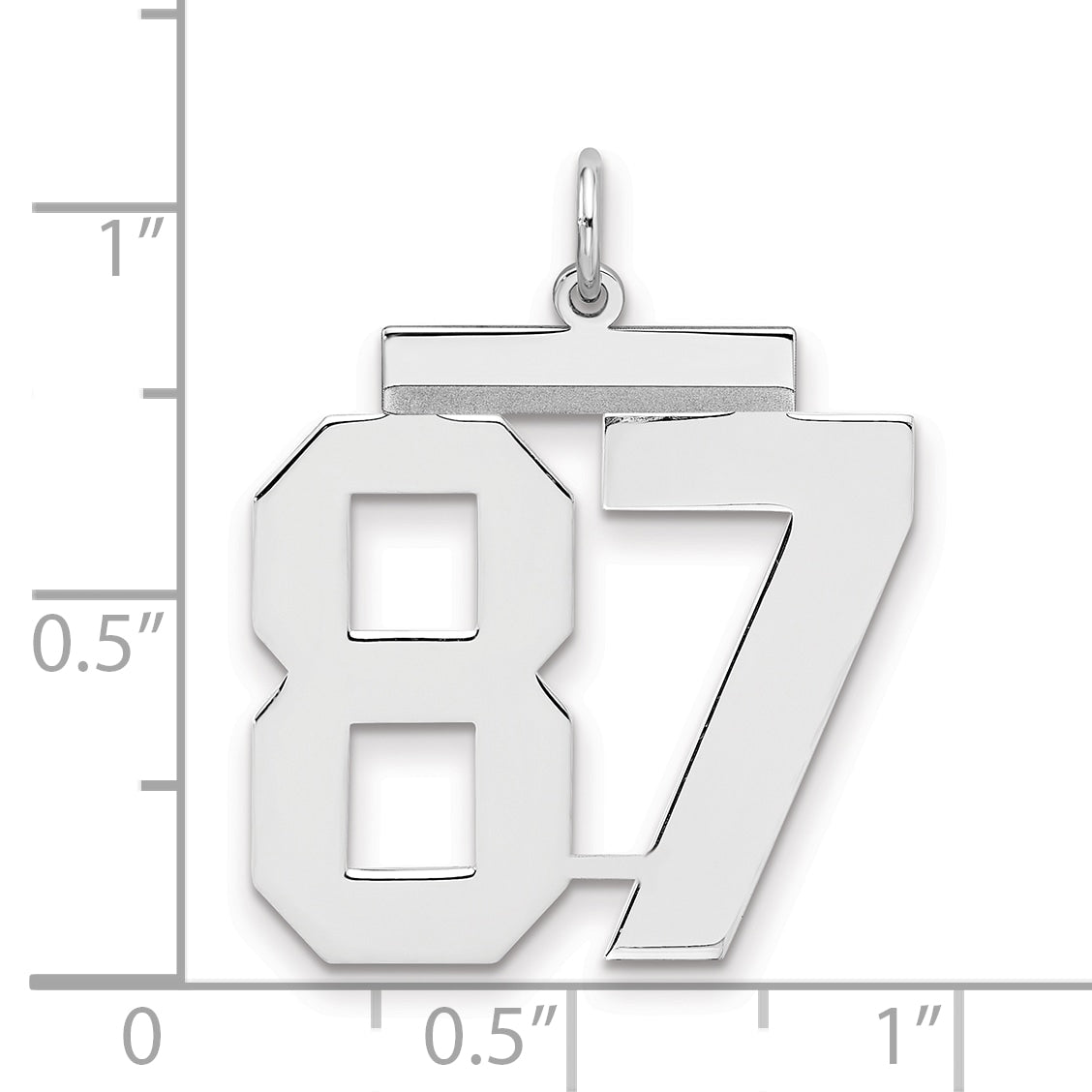 Number 87 Charm in Sterling Silver, 24mm - Sophia Jewelers