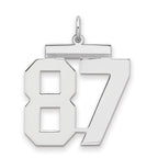 Number 87 Charm in Sterling Silver, 24mm - Sophia Jewelers