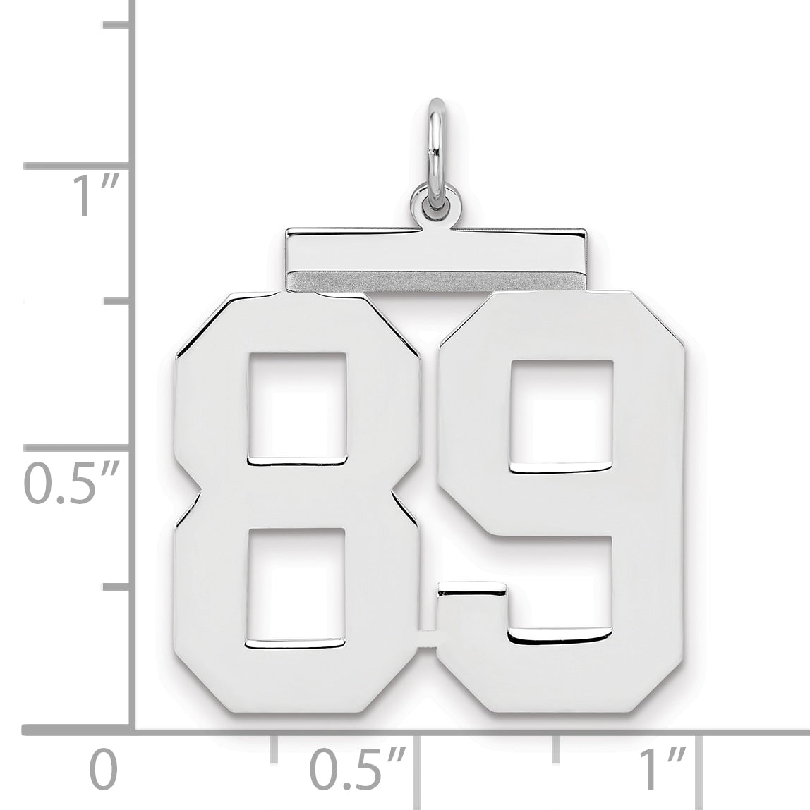 Number 89 Charm in Sterling Silver, 24mm - Sophia Jewelers