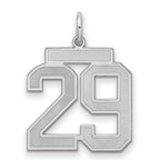 Number 29 Charm in Sterling Silver, 22mm Satin & Polished - Sophia Jewelers