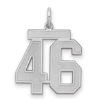 Sterling Silver/Rhodium-plated Satin Number 46 Charm