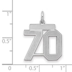 Number 70 Charm in Sterling Silver, 22mm Satin & Polished - Sophia Jewelers
