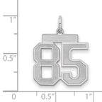 Sterling Silver/Rhodium-plated Satin Number 85 Charm