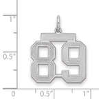 Number 89 Charm in Sterling Silver, 22mm Satin - Sophia Jewelers