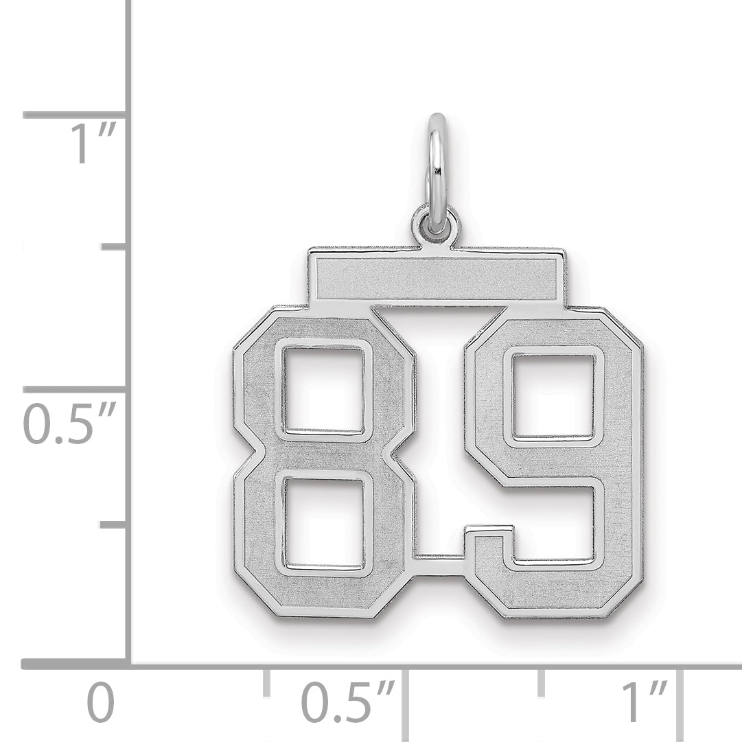Number 89 Charm in Sterling Silver, 22mm Satin - Sophia Jewelers