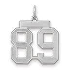 Number 89 Charm in Sterling Silver, 22mm Satin - Sophia Jewelers