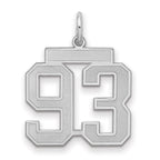 Number 93 Charm in Sterling Silver, 22mm Satin & Polished - Sophia Jewelers