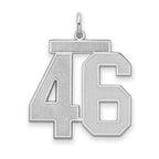 Number 46 Charm in Sterling Silver, 25mm Satin & Polished - Sophia Jewelers