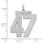 Number 47 Charm in Sterling Silver, 25mm Satin & Polished - Sophia Jewelers