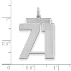 Sterling Silver/Rhodium-plated Satin Number 71 Charm