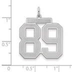 Sterling Silver/Rhodium-plated Satin Number 89 Charm