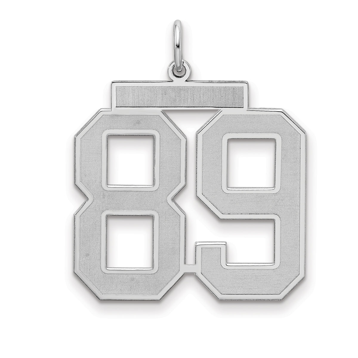 Sterling Silver/Rhodium-plated Satin Number 89 Charm