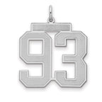 Sterling Silver/Rhodium-plated Satin Number 93 Charm