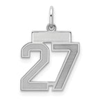 Sterling Silver/Rhodium-plated Satin Number 27 Charm