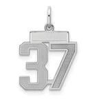 Number 37 Charm in Sterling Silver, 19mm Satin & Polished - Sophia Jewelers