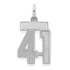Number 41 Charm in Sterling Silver, 19mm Satin - Sophia Jewelers