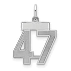 Number 47 Charm in Sterling Silver, 19mm Satin & Polished - Sophia Jewelers