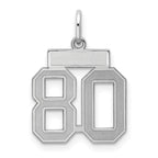 Number 80 Charm in Sterling Silver, 19mm Satin & Polished - Sophia Jewelers