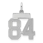 Sterling Silver/Rhodium-plated Satin Number 84 Charm