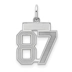 Number 87 Charm in Sterling Silver, 19mm Satin & Polished - Sophia Jewelers