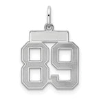 Sterling Silver/Rhodium-plated Satin Number 89 Charm