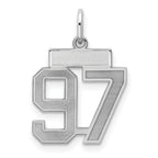 Number 97 Charm in Sterling Silver, 19mm Satin - Sophia Jewelers