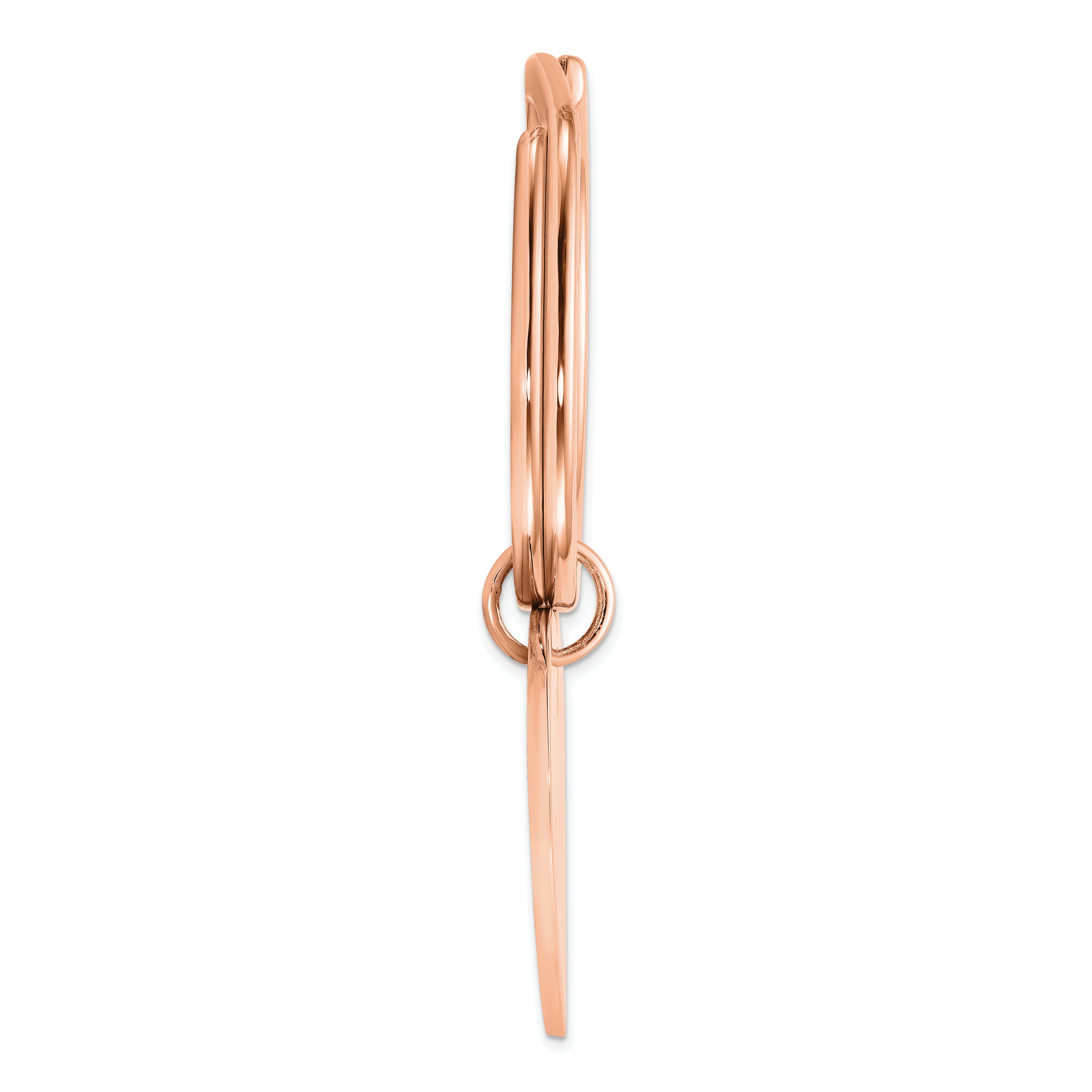 Sterling Silver Rose Gold-plated Heart Key Ring