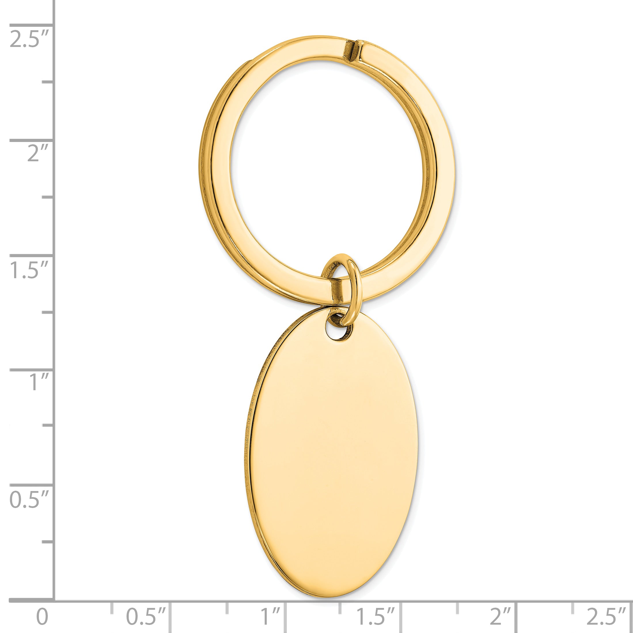 Sterling Silver Gold-plated Oval Key Ring