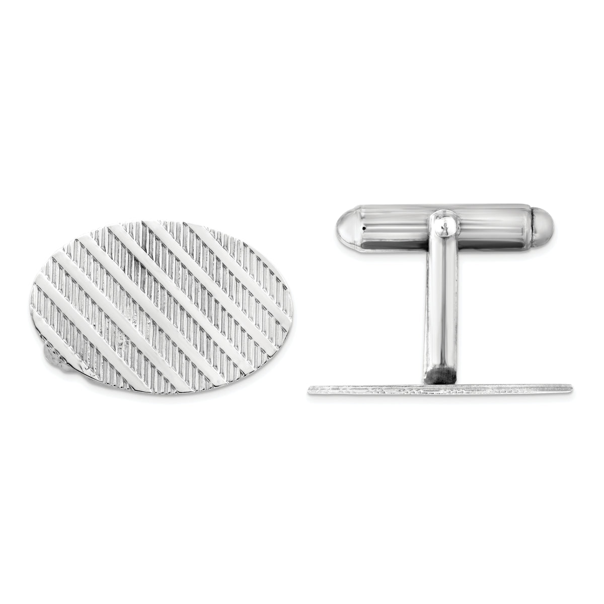 Sterling Silver Rhodium-plated Cuff Links