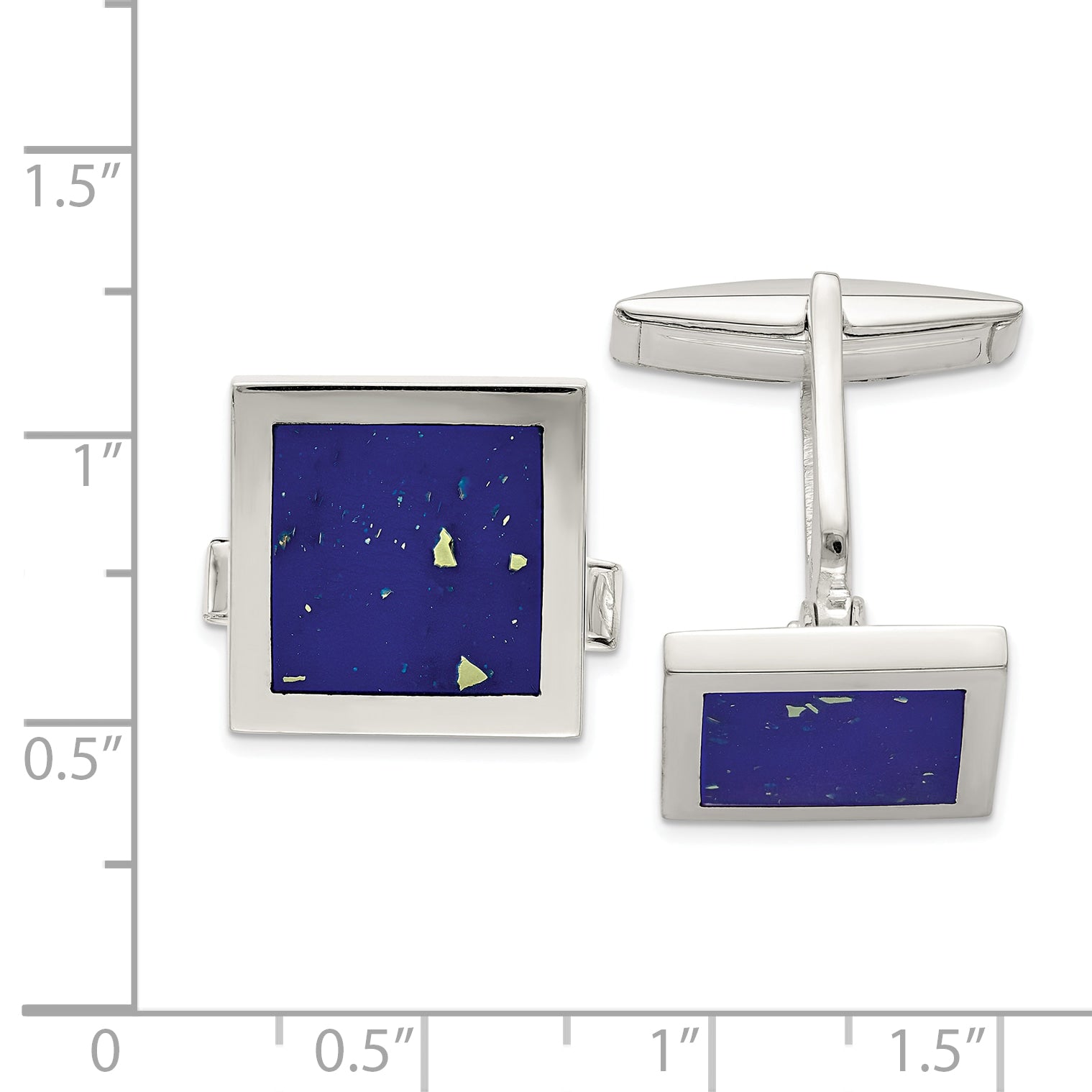 Sterling Silver Lapis Cuff Links Secondary image