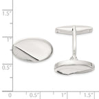 Sterling Silver Polished and Textured Oval Cuff Links