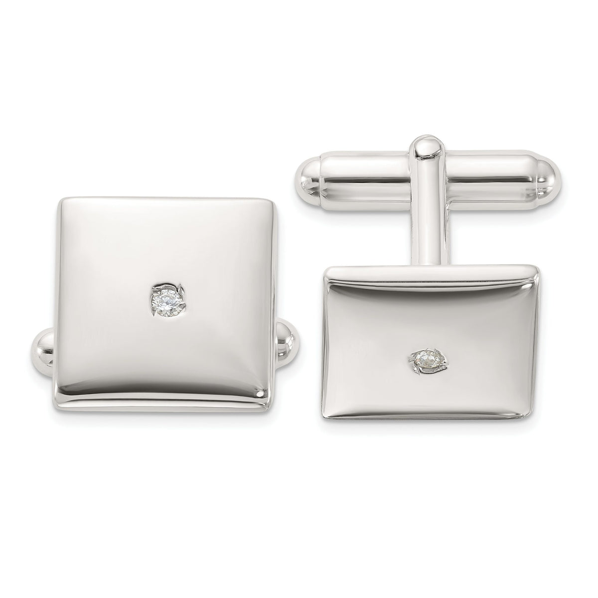 Men's Cubic Zirconia Cuff Links in Sterling Silver - Sophia Jewelers Main image
