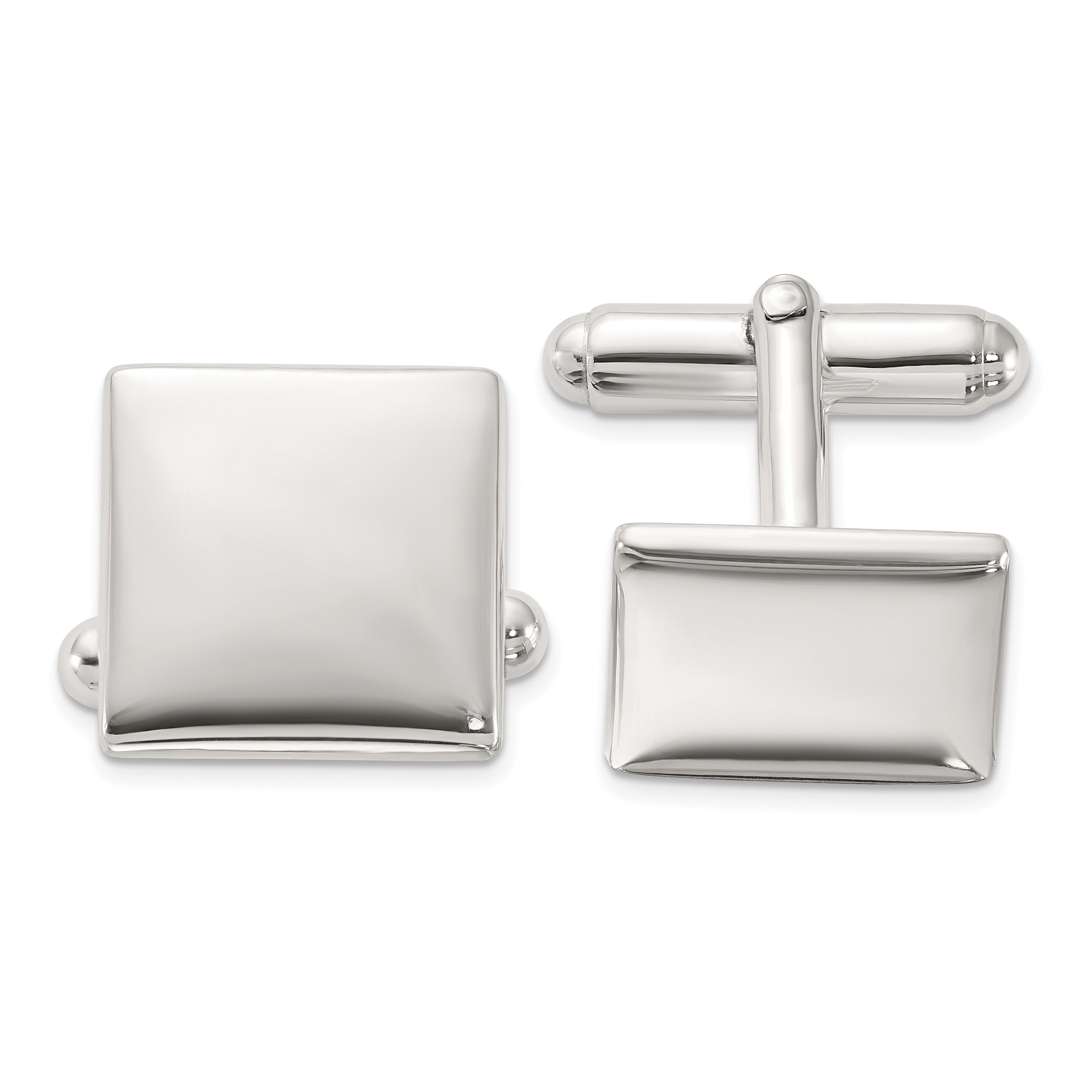 Sterling Silver Rhodium-plated Polished Square Cuff Links Main image