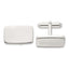 Sterling Silver Rhodium-plated Polished Rectangle Cuff Links