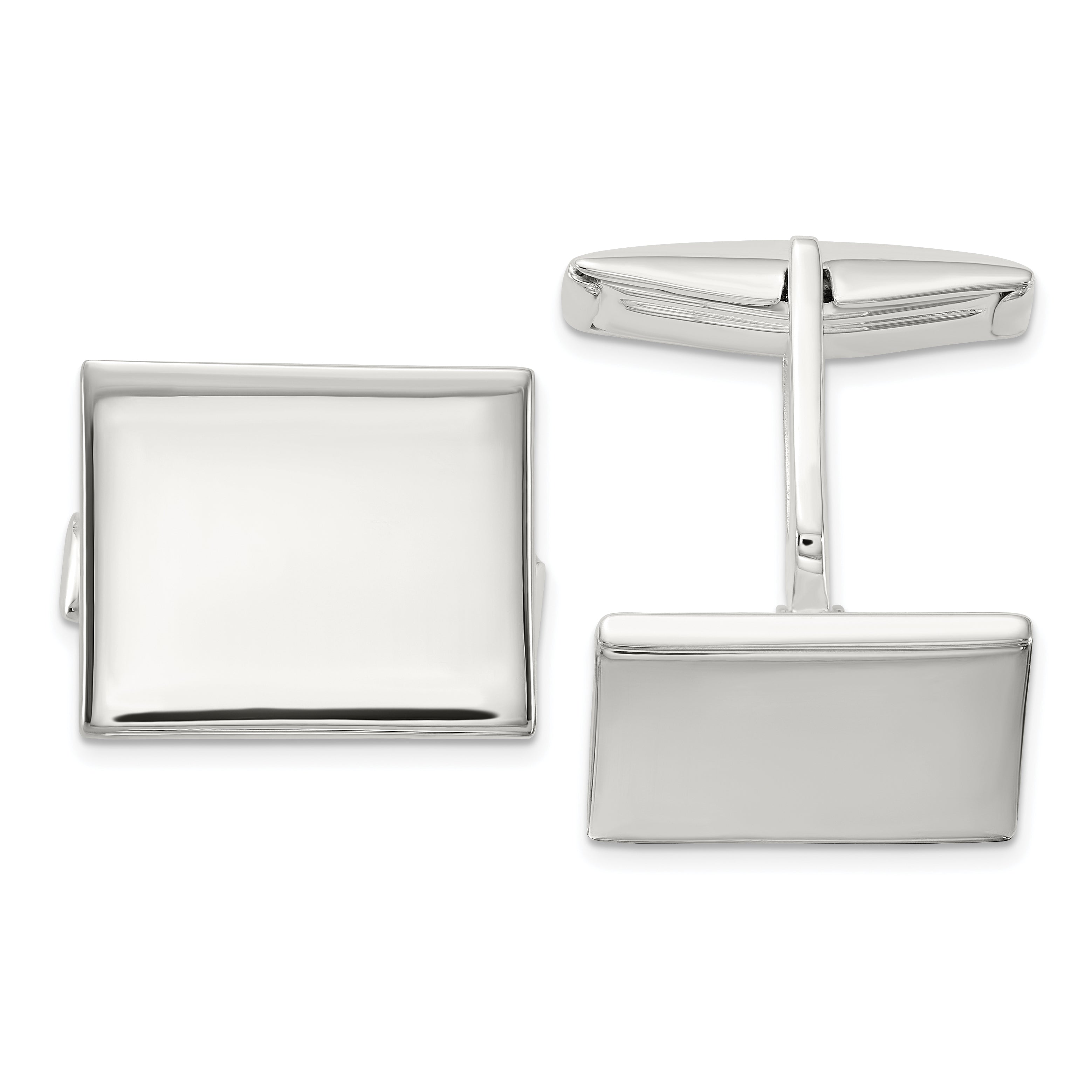 Sterling Silver Polished Rectangle Cuff Links Main image