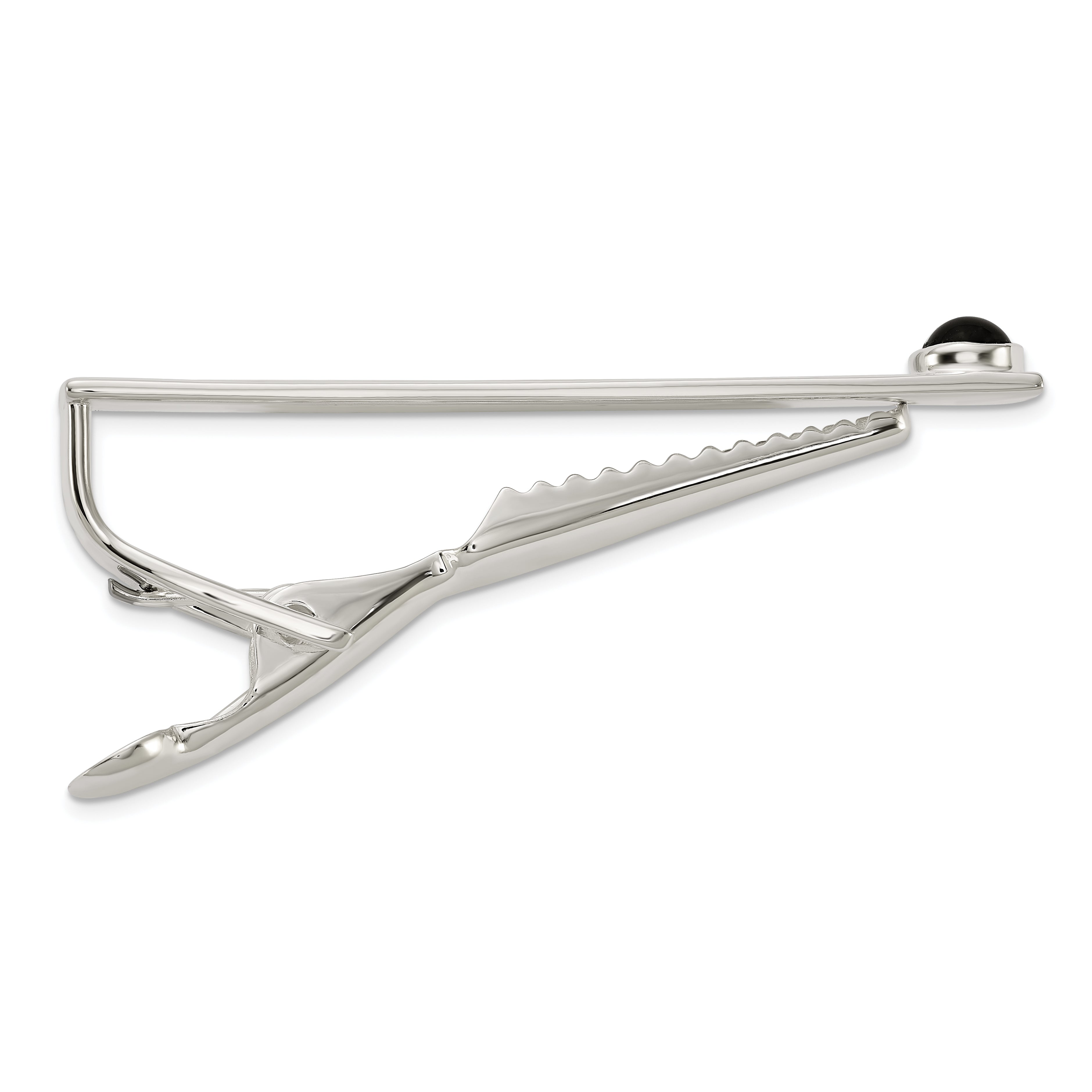Sterling Silver Polished Onyx Dot Tie Bar Secondary image