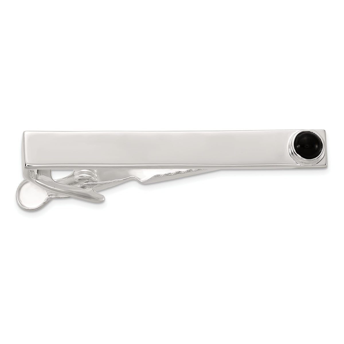 Men's Onyx Dot Tie Bar in Sterling Silver - Sophia Jewelers Main image