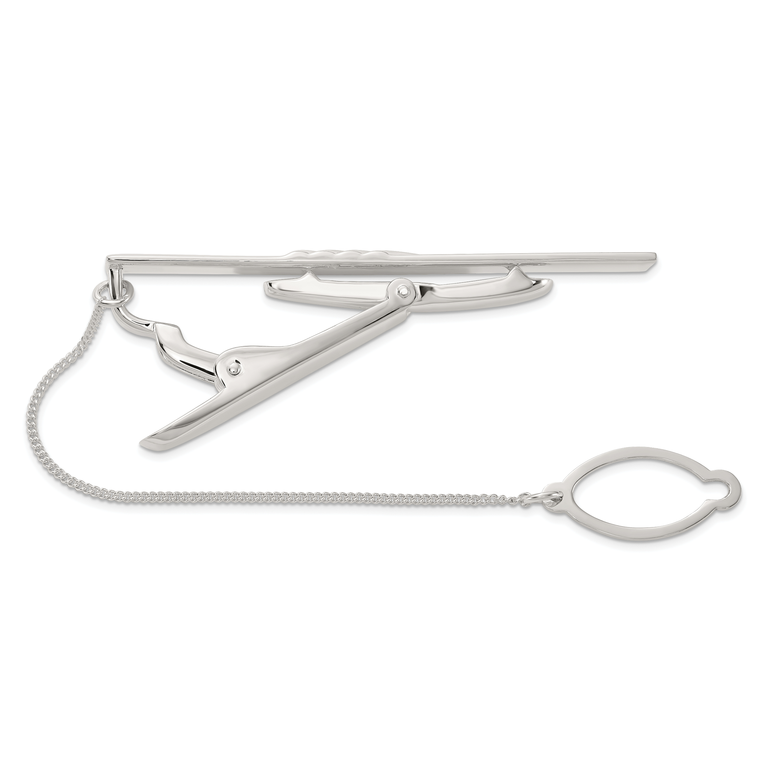 Sterling Silver Polished w/Tie Chain Tie Bar Secondary image