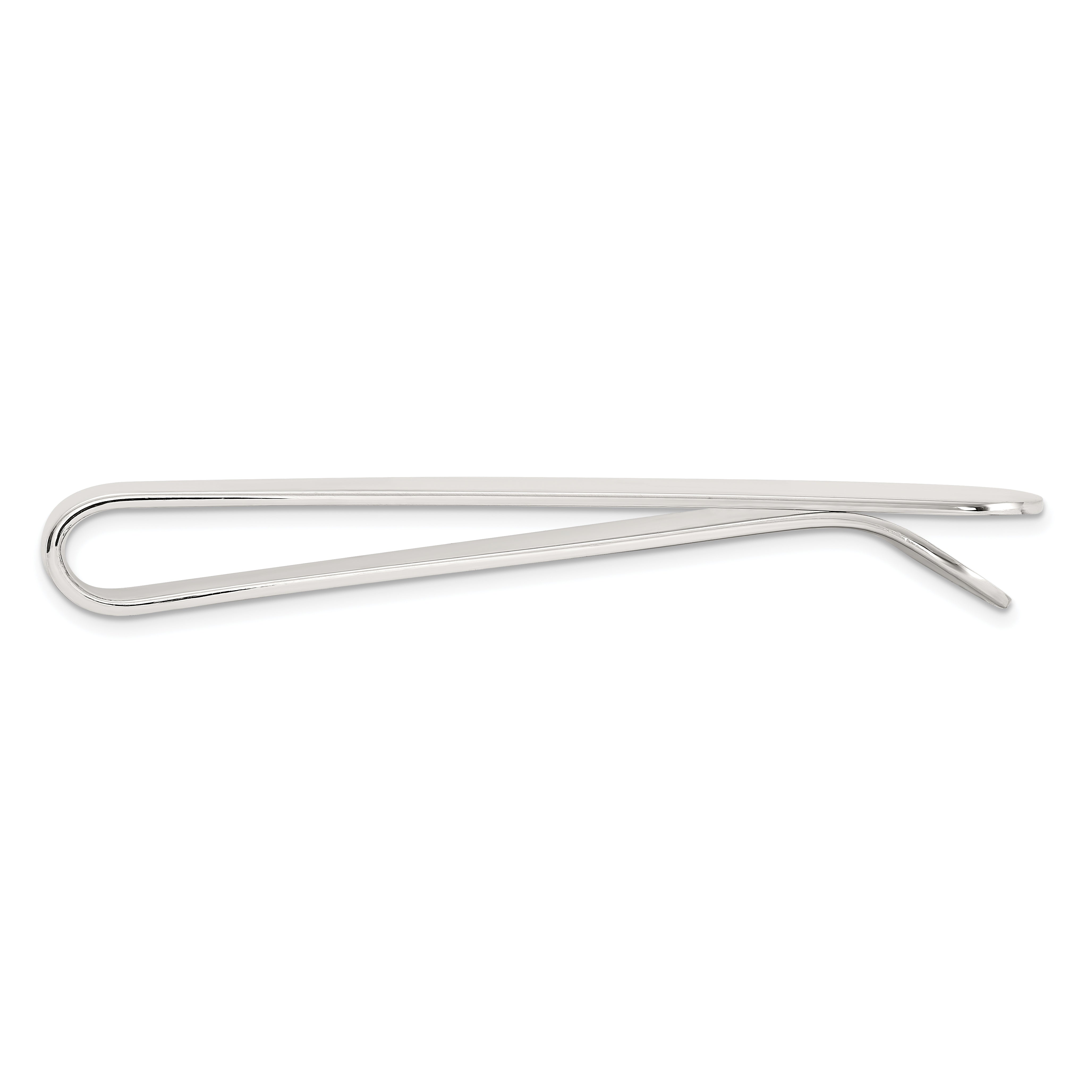 Sterling Silver Rhodium-plated Polished Money Clip