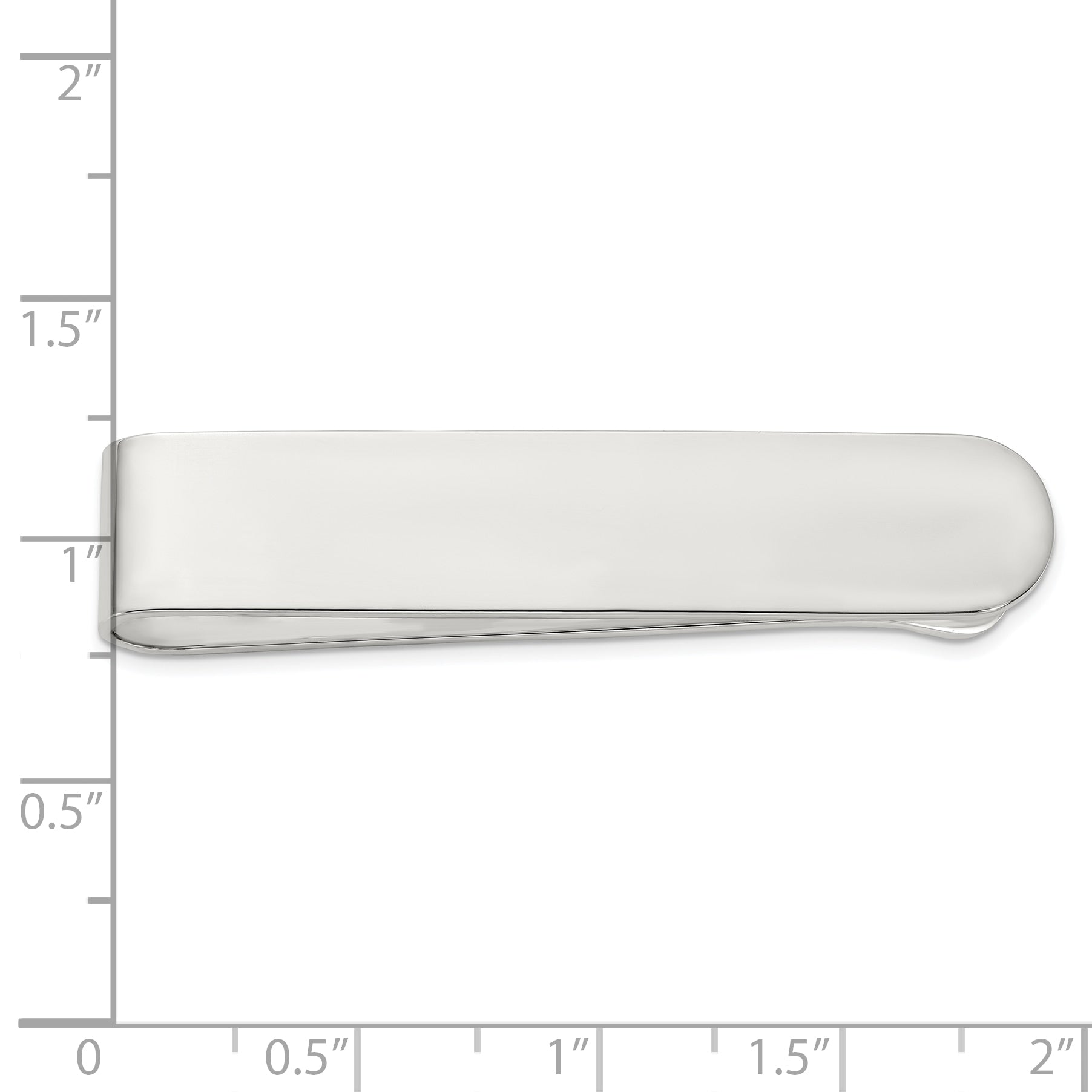 Sterling Silver Rhodium-plated Polished Money Clip