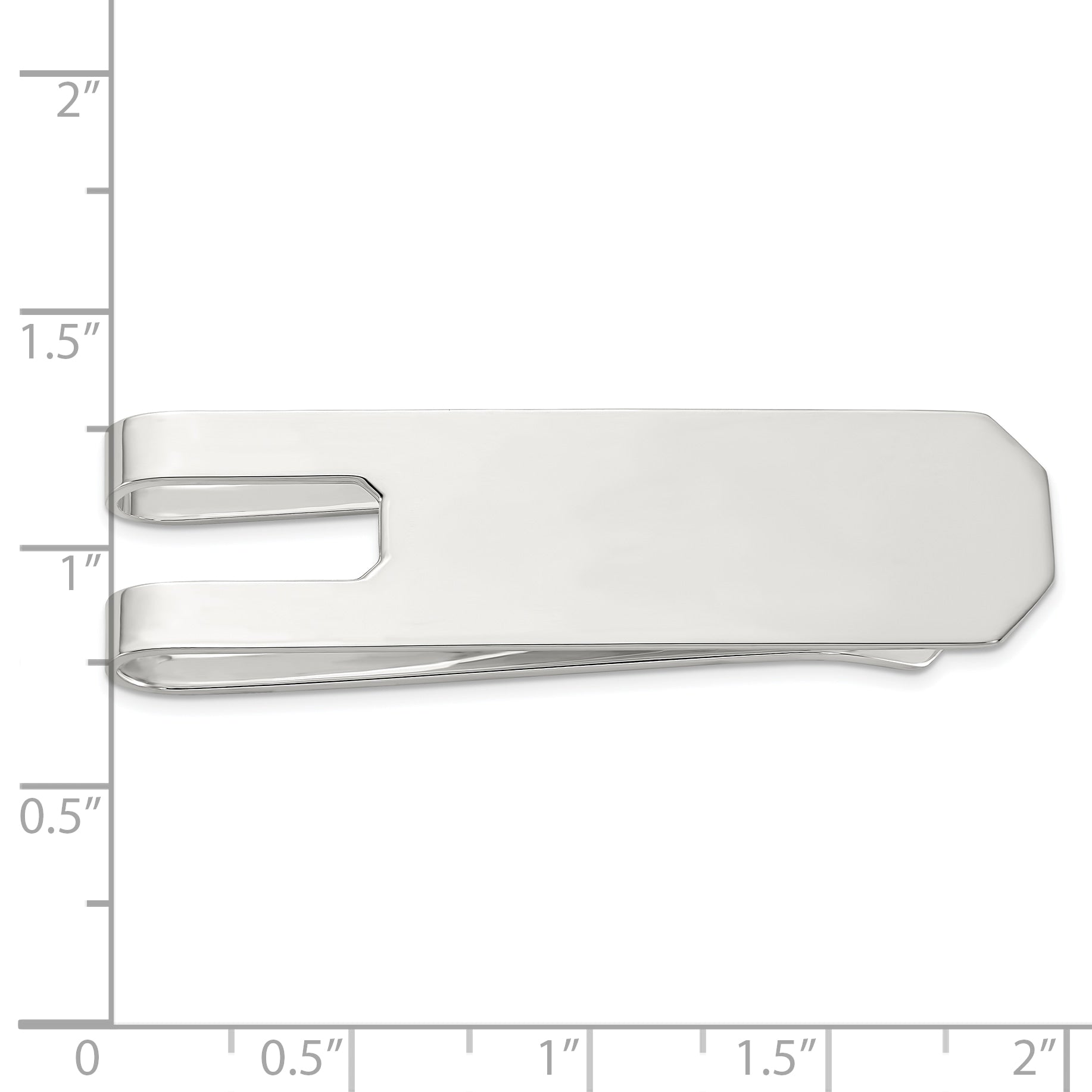 Sterling Silver Rhodium-plated Polished Money Clip