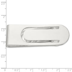 Sterling Silver Rhodium-plated Polished Money Clip