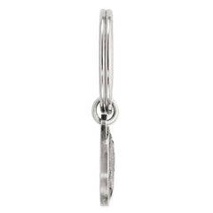 Sterling Silver Rhodium-plated Black Epoxy Bass Fish Keychain