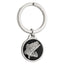 Sterling Silver Rhodium-plated Black Epoxy Bass Fish Keychain