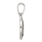 Sterling Silver Black Epoxy Bass Fish Pendant